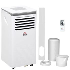 HOMCOM Portable Air Conditioner 7000BTU Remote Fan Modes 24 Hour Timer Auto Off White