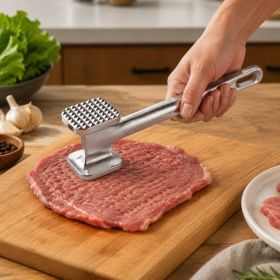 Aluminum Alloy Meat Mallet Tenderiser Steak, Beef, Chicken Hammer KitchenTool (Option: A)