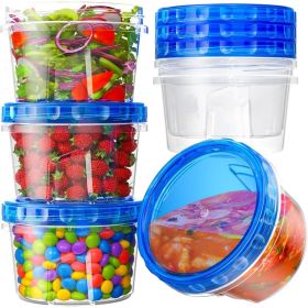6 Pack 17oz Freezer Storage Containers, Reusable Plastic Food Containers With Twist Top Lids, BPA-Free, Microwave & Dishwasher Safe (Option: Multi)